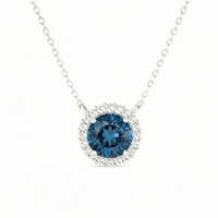 Collana Gazzola Gioielli Donna Amuleto in Oro bianco Topazio blu GI-900-72-1-9-TL-BR-N-DEF-VS